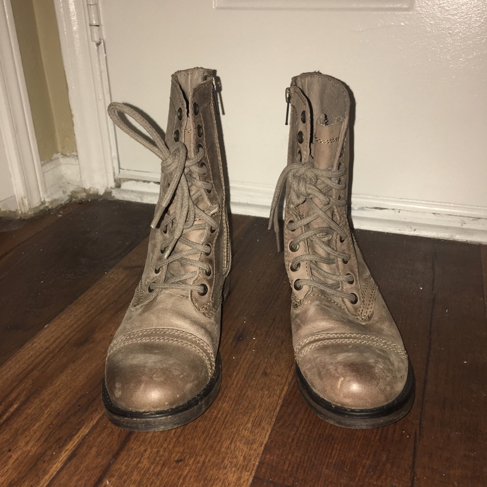 Steve madden zip up army boots size 7